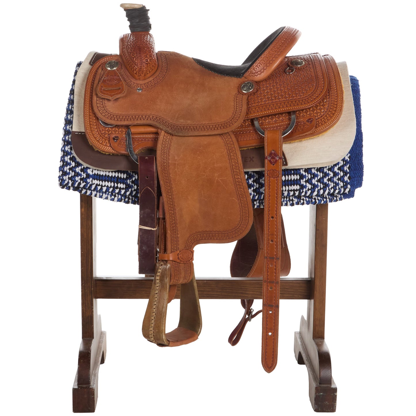 Mayatex Red White And Blue Double Weave 32x64 Acrylic Blend Saddle Blanket