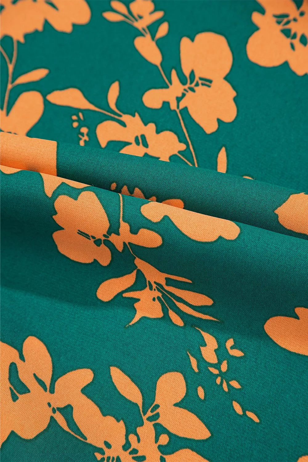 Printed Ruffled Hem Button Front Dress