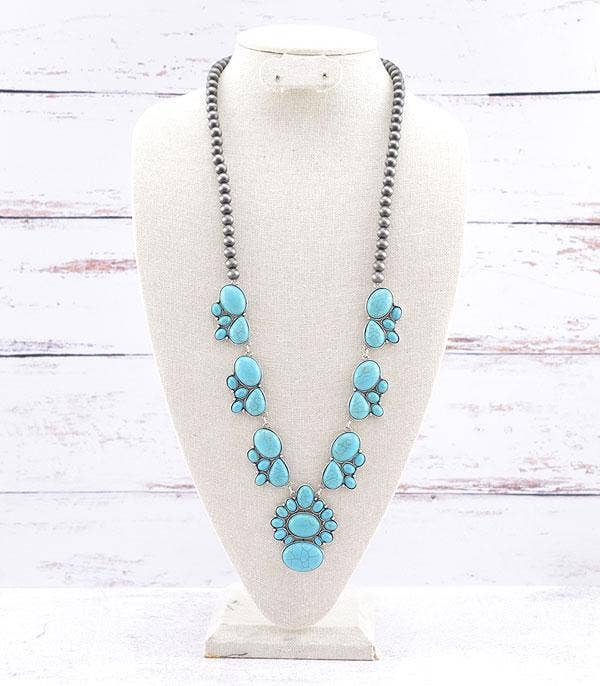 Turquoise Semi Stone Necklace: Turquoise