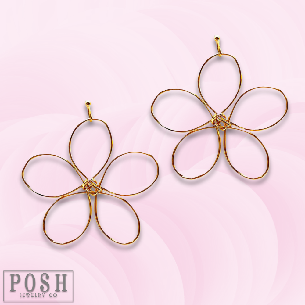 Wire wrapped flower earring