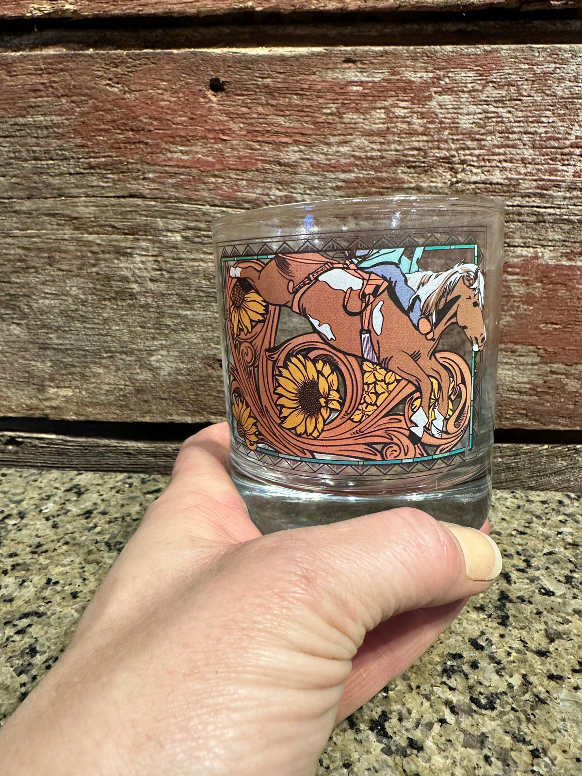 On the Rocks Glass Bareback Horse