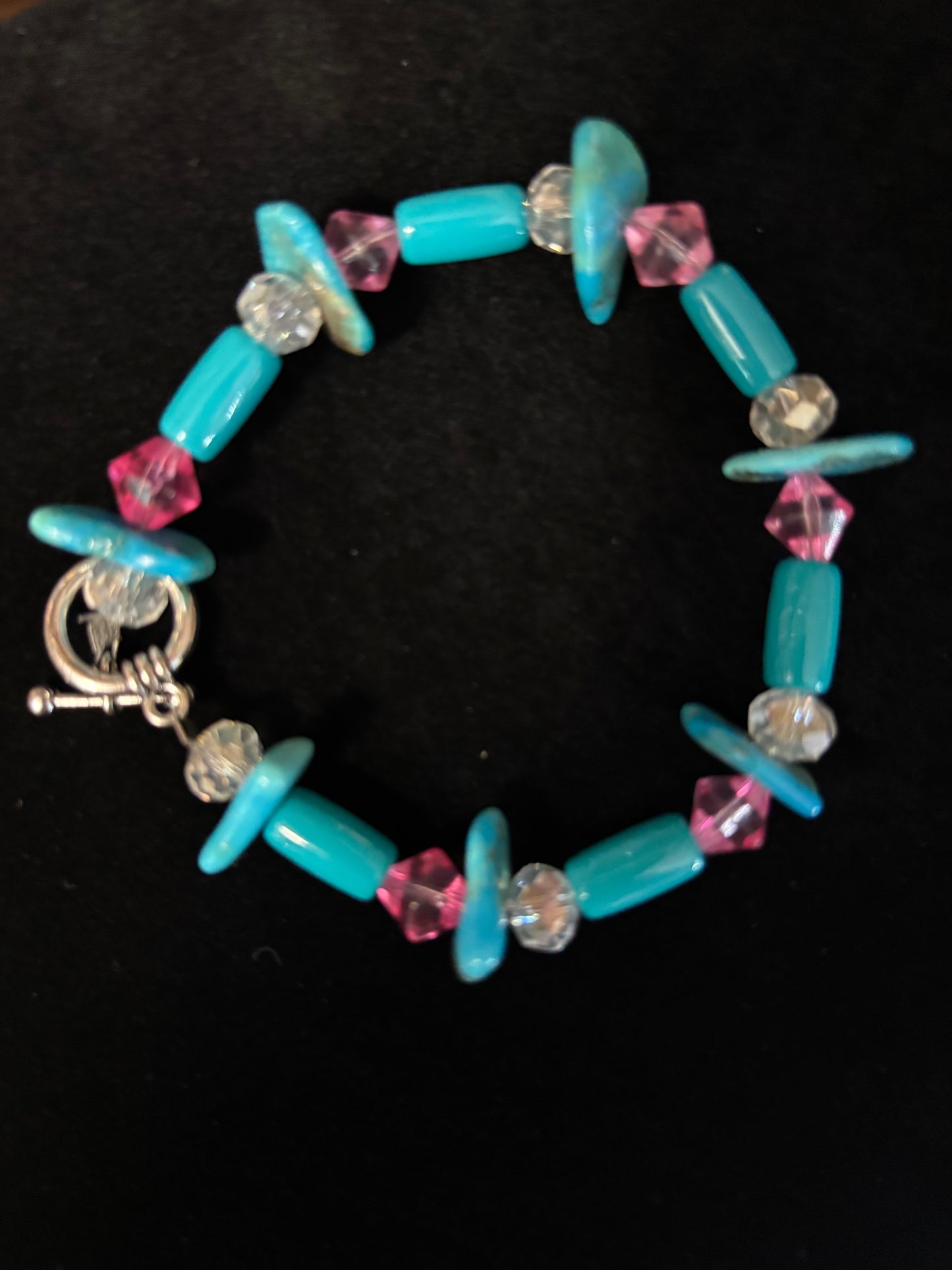 Pink and turquoise chip