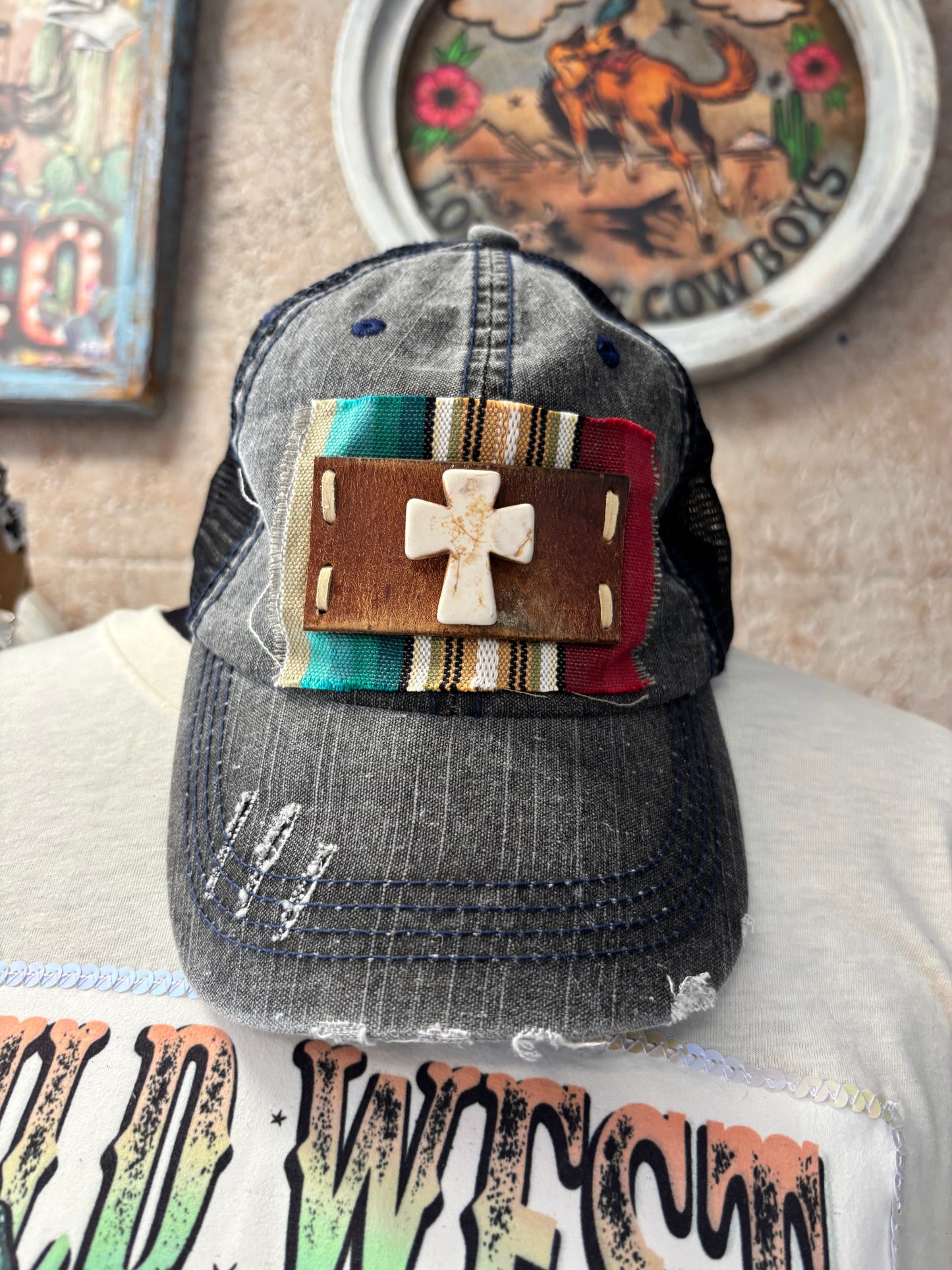White cross serape