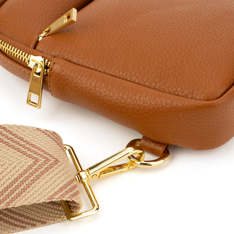 The Harlow | Sling Bag with Chevron Strap | 3 Colors
