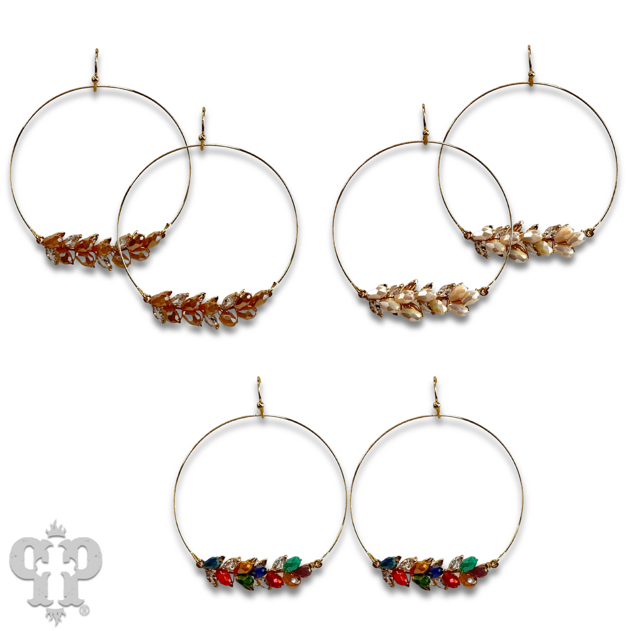 Bottle bead circle earring