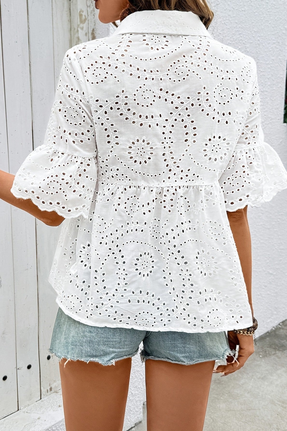 Ruffle Trim Blouse