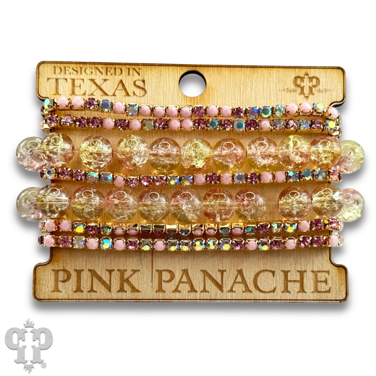 Mixed rhinestone and bead bracelet set