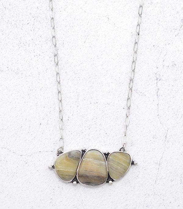 Western Semi Stone Necklace: Natural