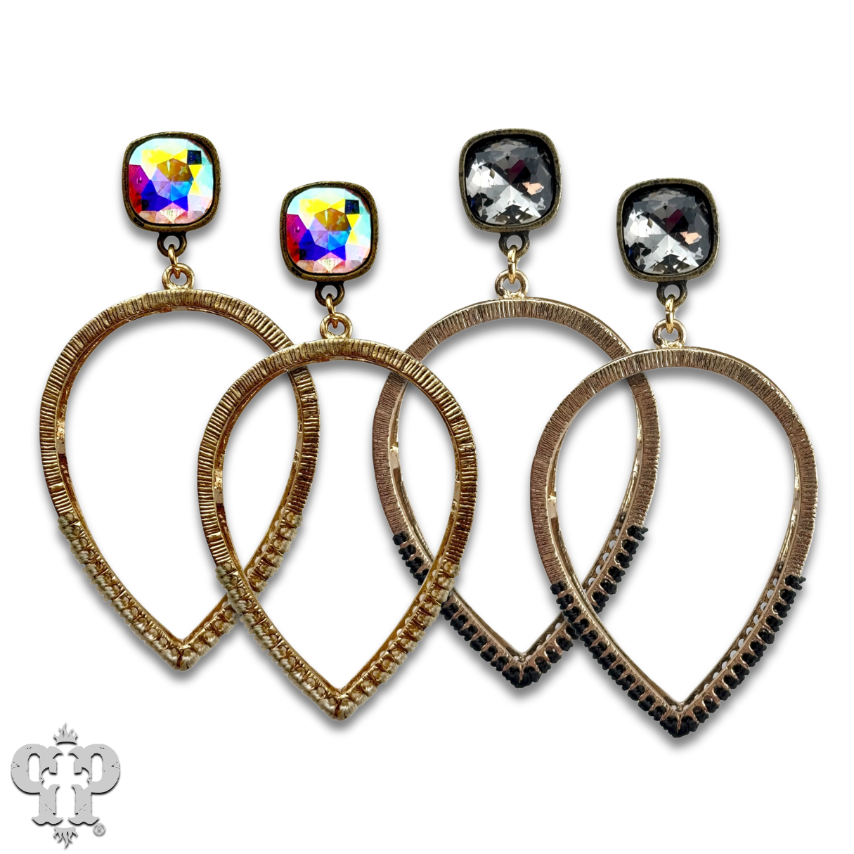 Upside down teardrop earring, Austrian crystal
