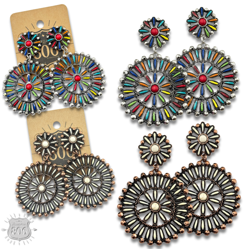 Southwest round earring