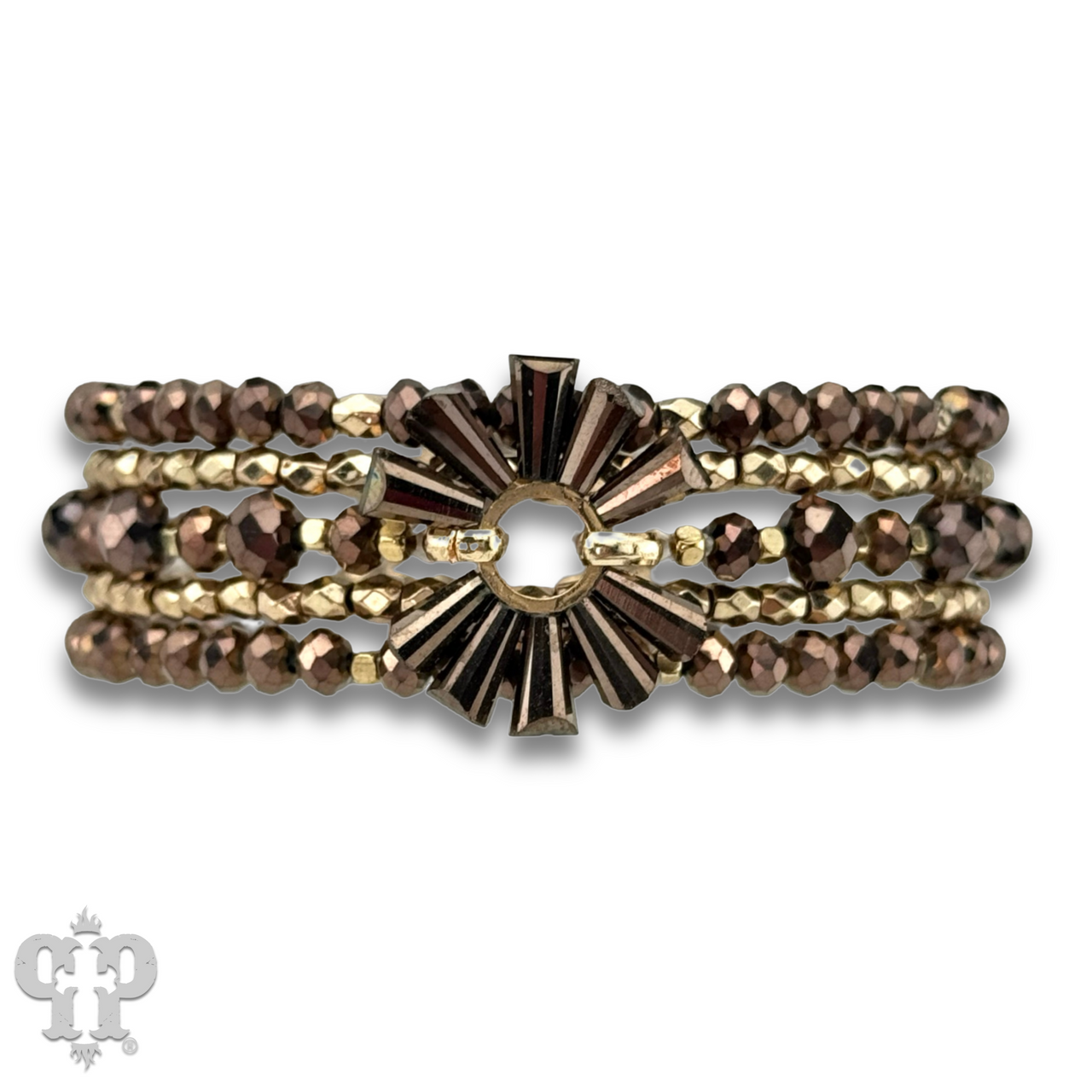 Bronze mixed bead bracelet set