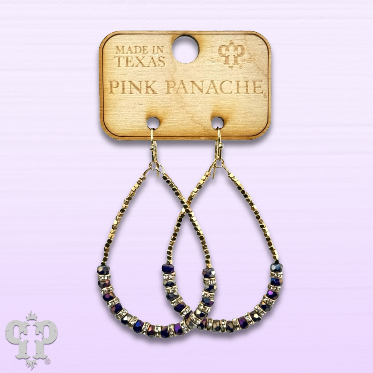 Faceted crystal bead teardrop earring