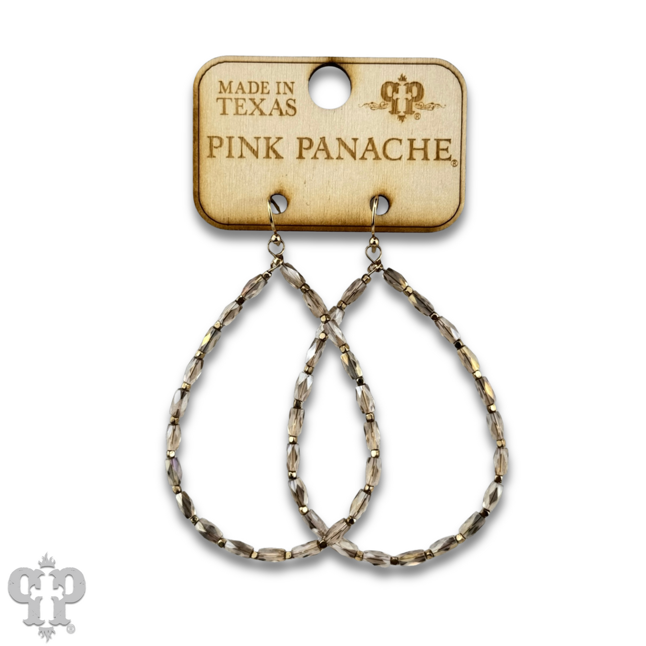 Faceted tube bead teardrop earring