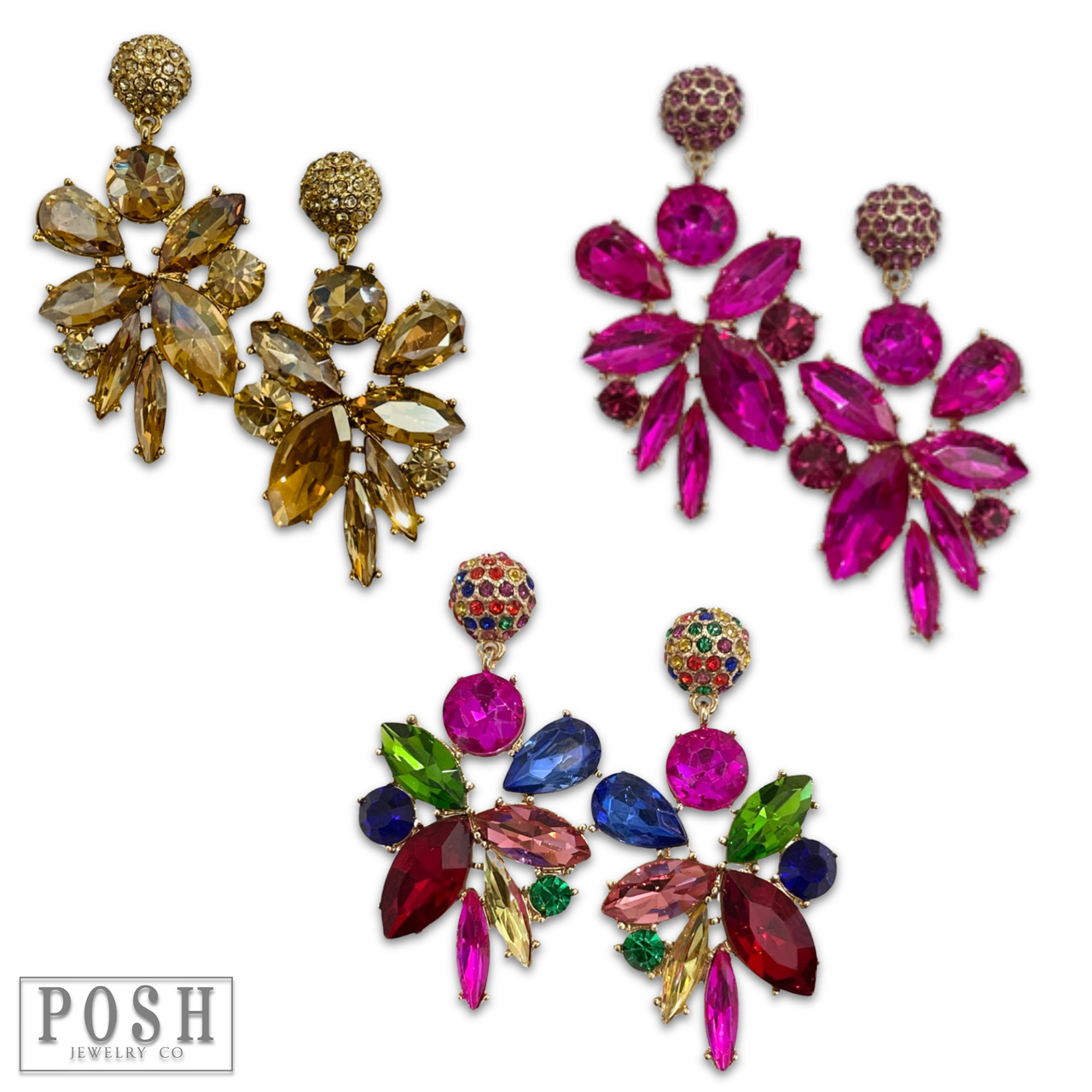 Rhinestone statement earring