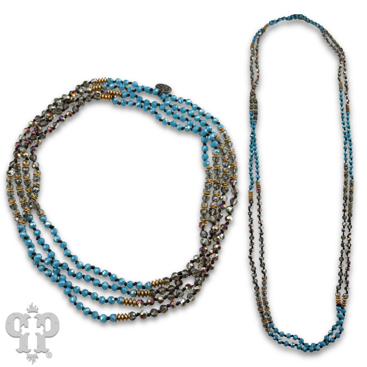 Turquoise blue bead necklace