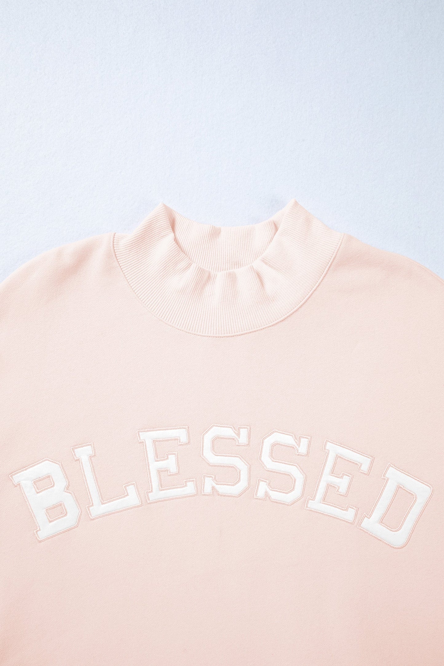 Blessed Embroidered Mock Sweatshirt