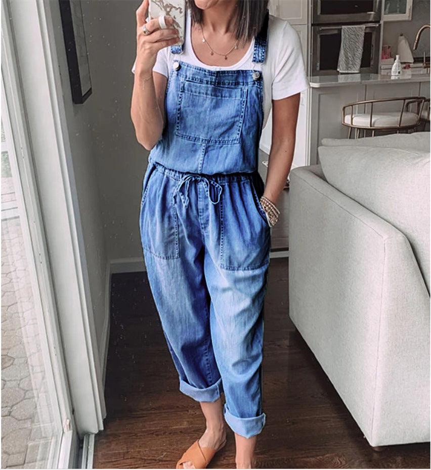 Cowgirl Drawstring Denim Overalls | Comfortable & Stylish for Every Cowgirl