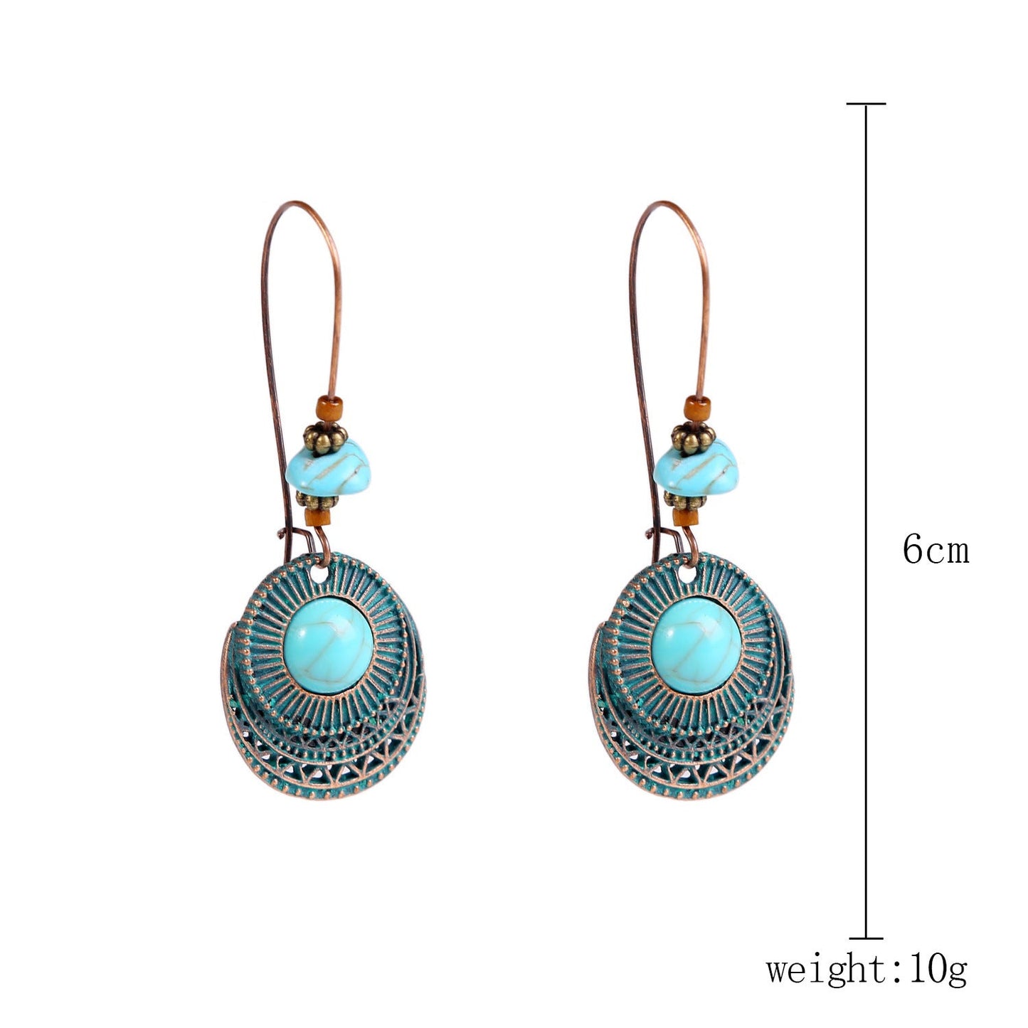 Ethnic Style Turquoise Suit Bohemian Vintage Rings