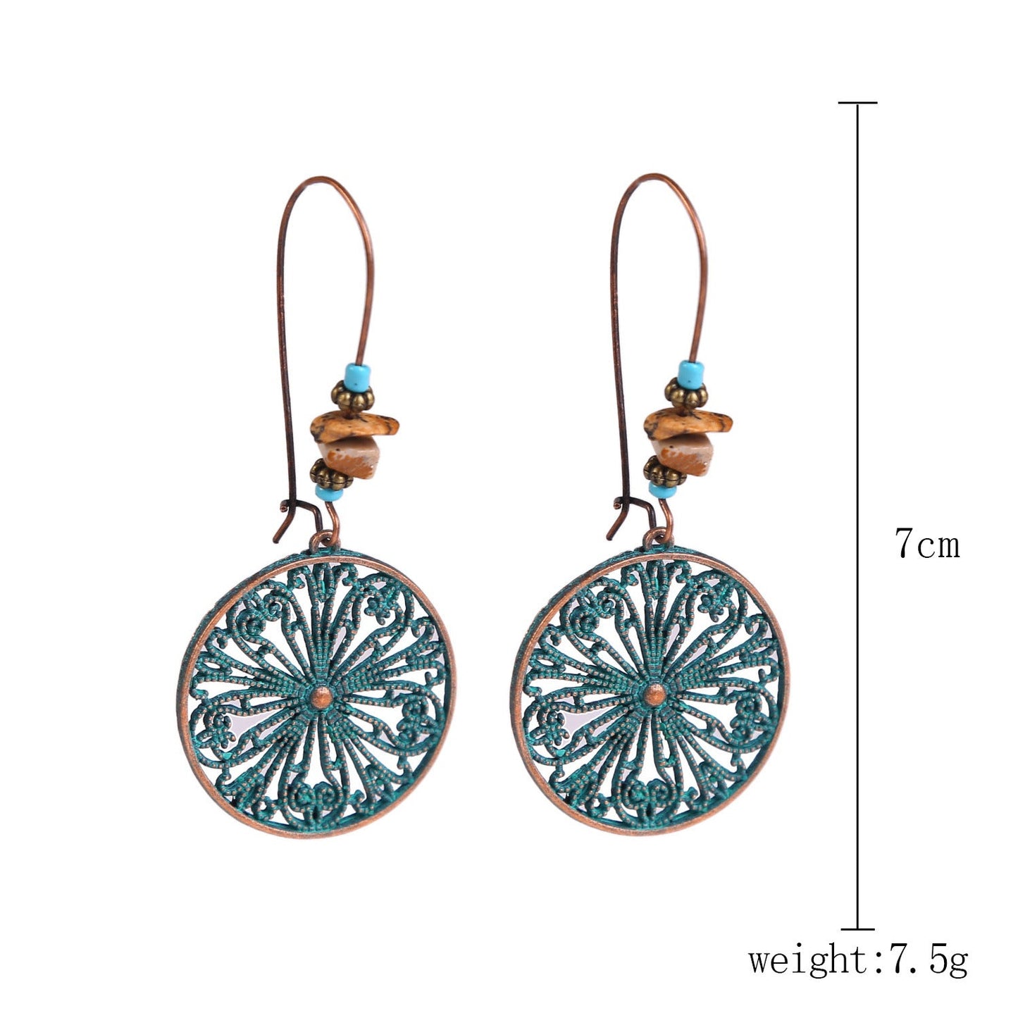 Ethnic Style Turquoise Suit Bohemian Vintage Rings