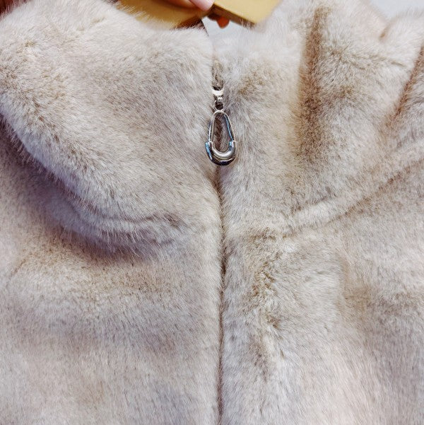 Real Feel Faux Mink Hooded Vest