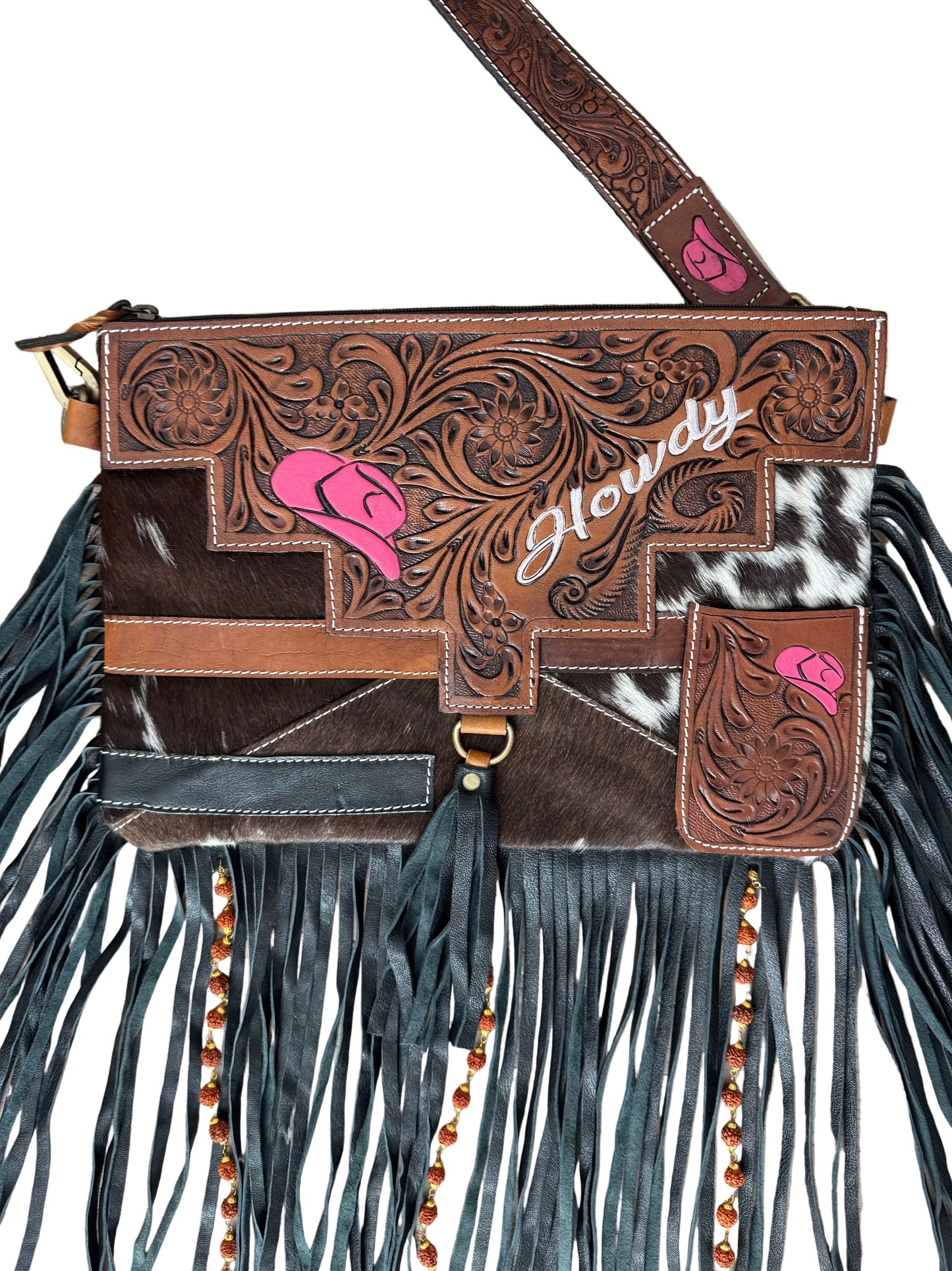 Howdy Tooled Leather Handbag