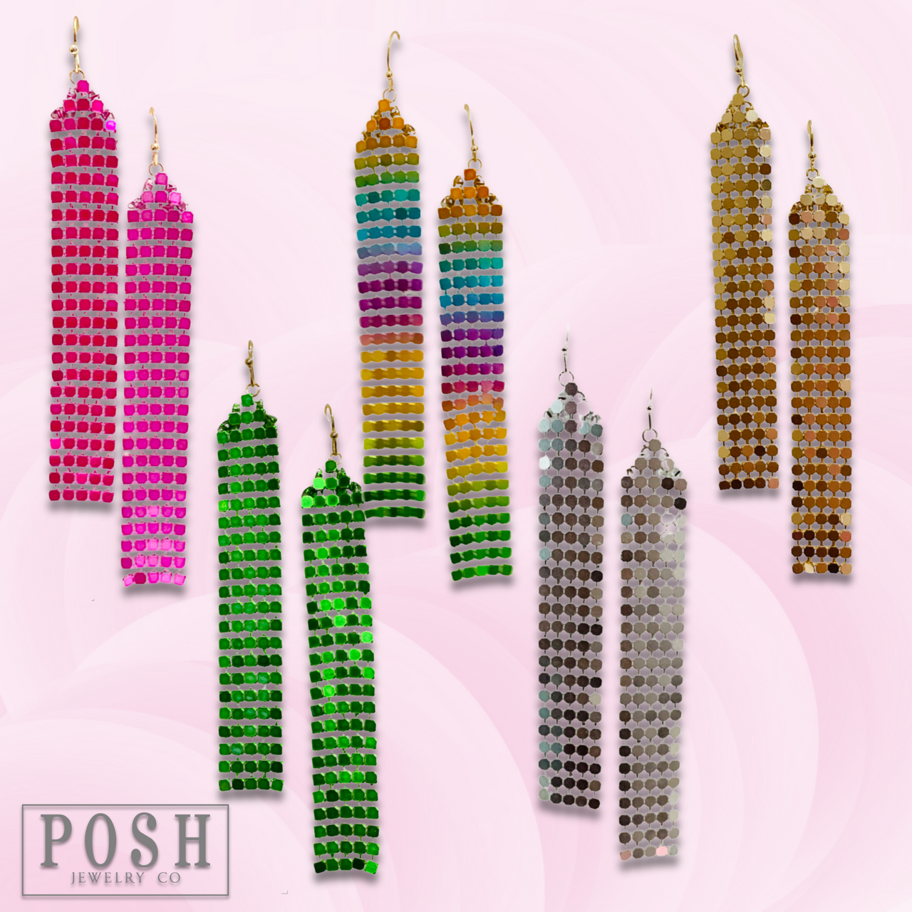 Mesh fringe earring