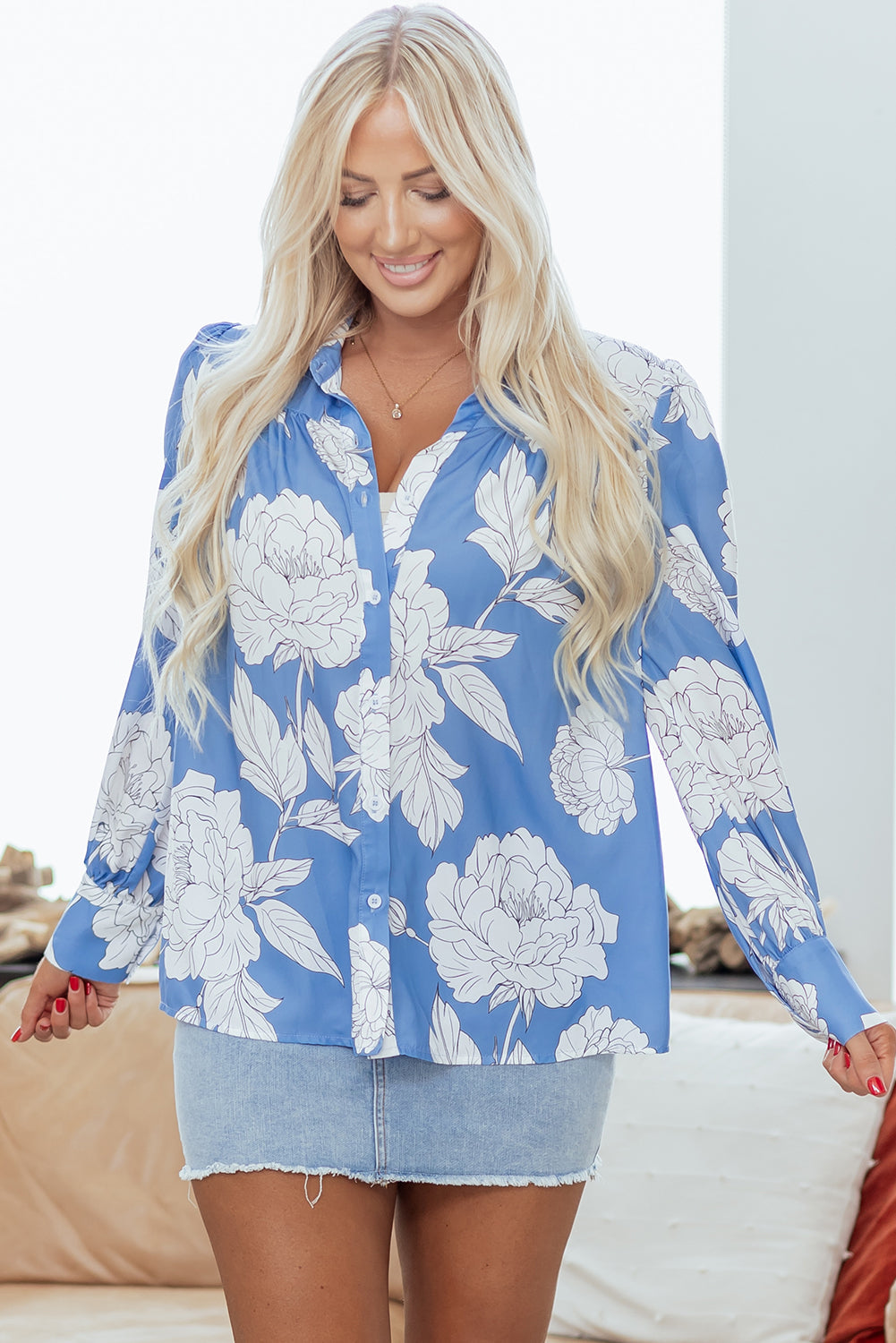 Carmen Detail Puff Sleeve Shirt