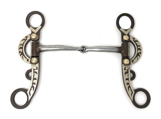 AJ Tack Argentine Engraved Smooth Snaffle Bit