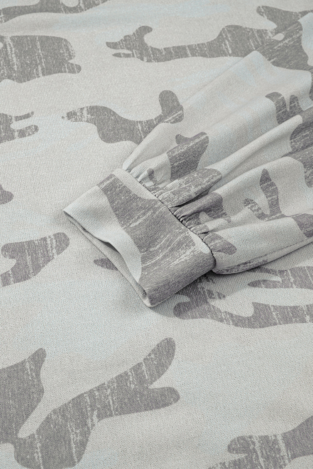 Multicolour Camouflage Print Round Neck Plus Size Sweatshirt