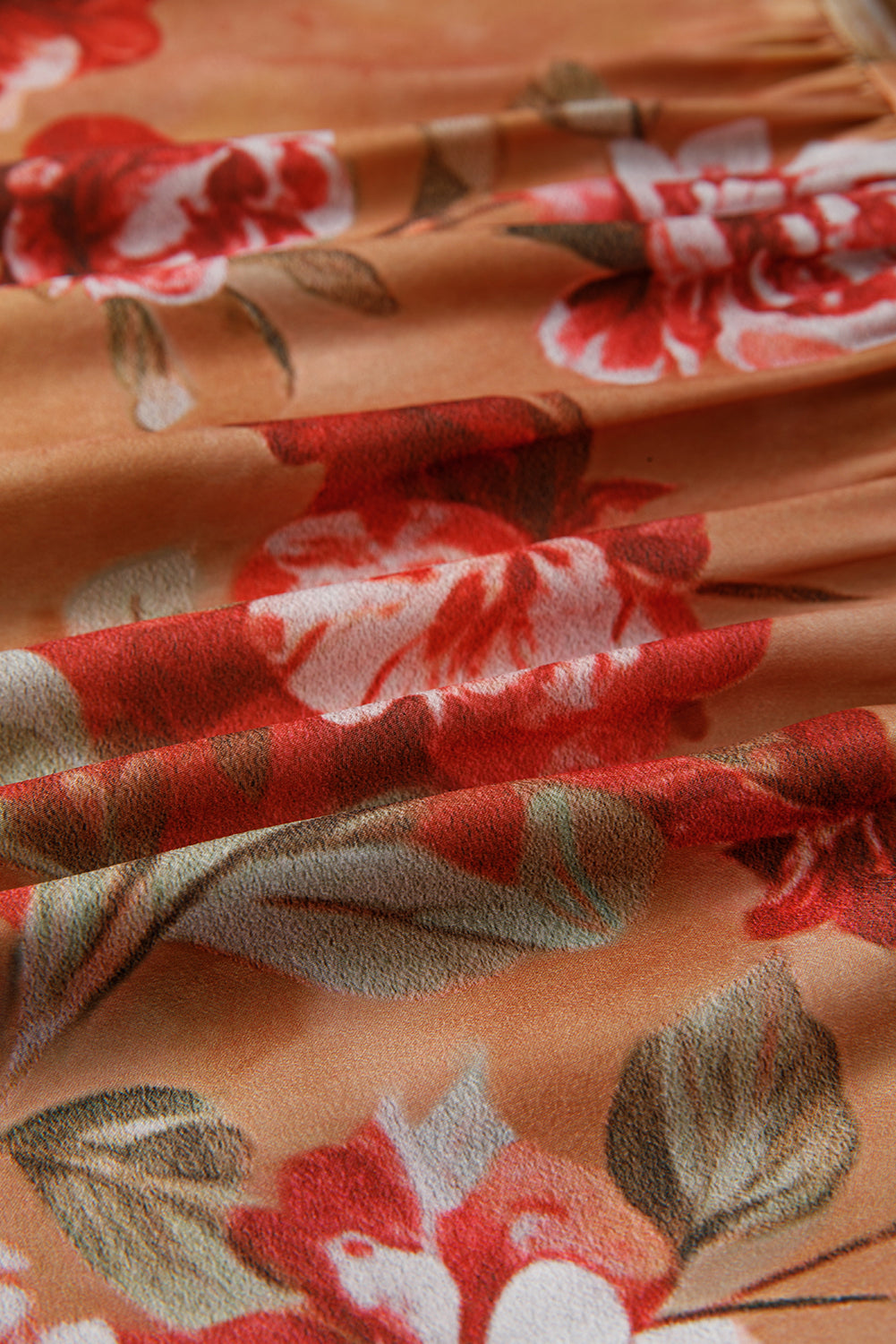 Floral Half-Button Long Sleeve Ruffle Mini Dress