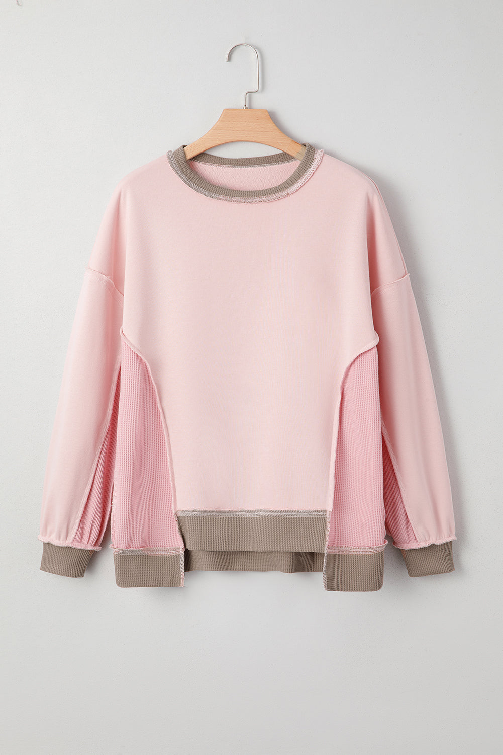 Lina Waffle Patchwork Oversize Sweatshirt