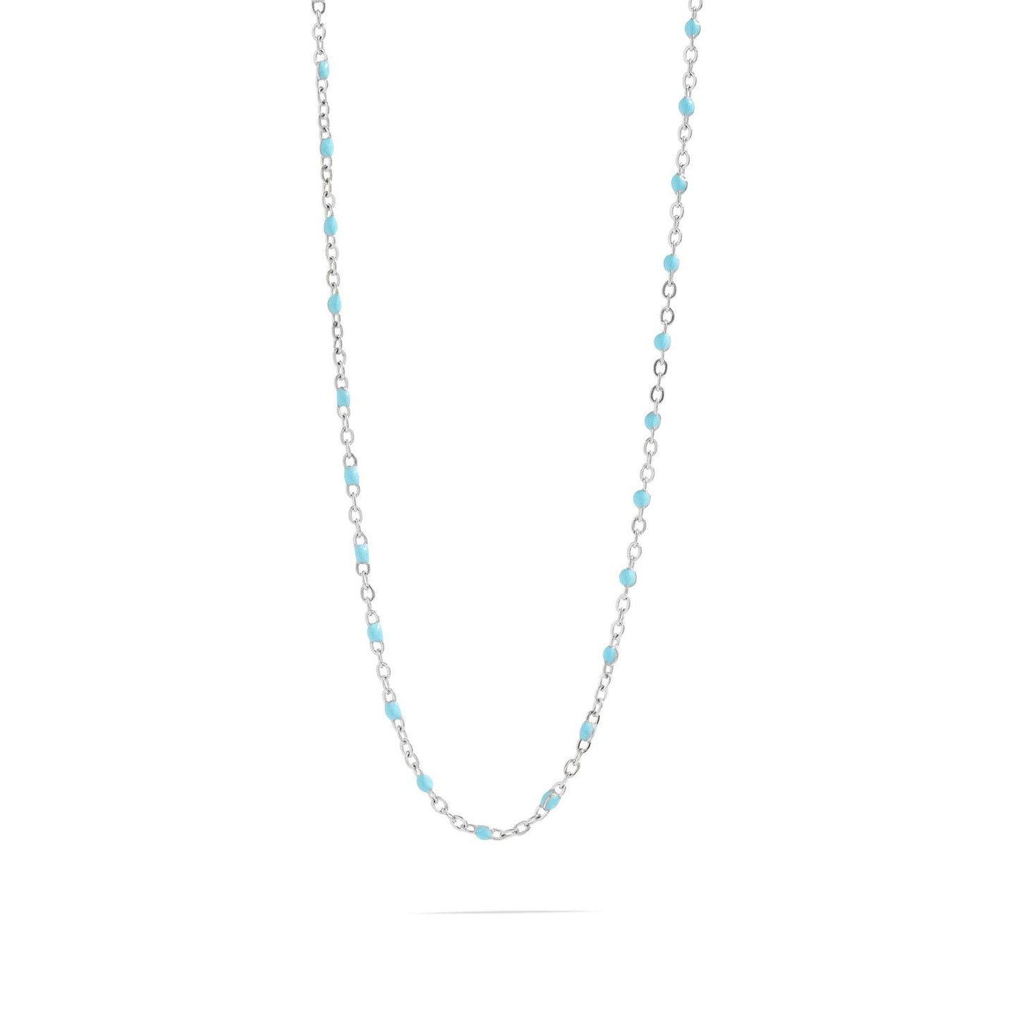 18K Gold Stainless Steel Turquoise Chain Necklace: Gold / 16+2"