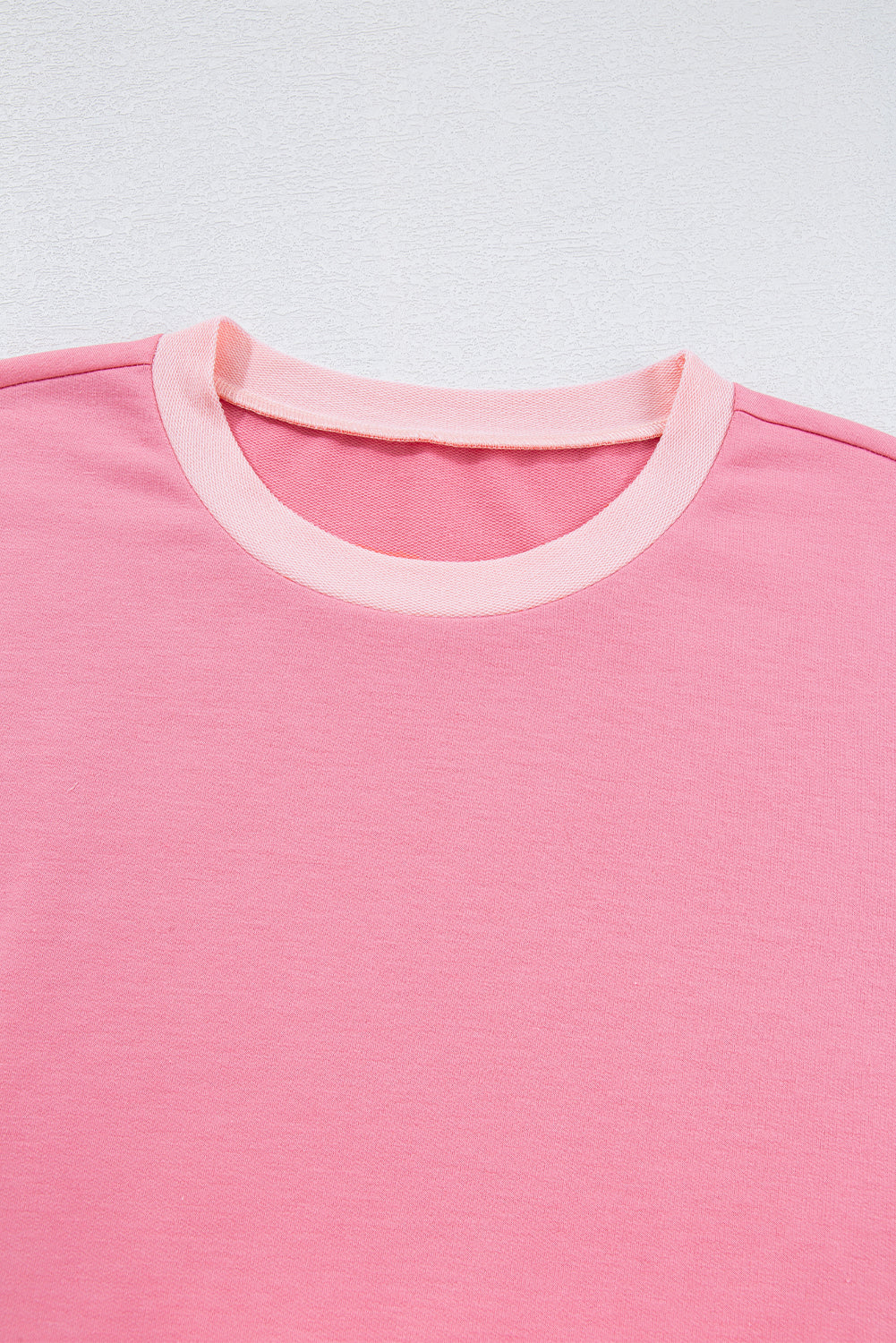 Peach Blossom Half Sleeve Raw Seam High Low Side Split Top