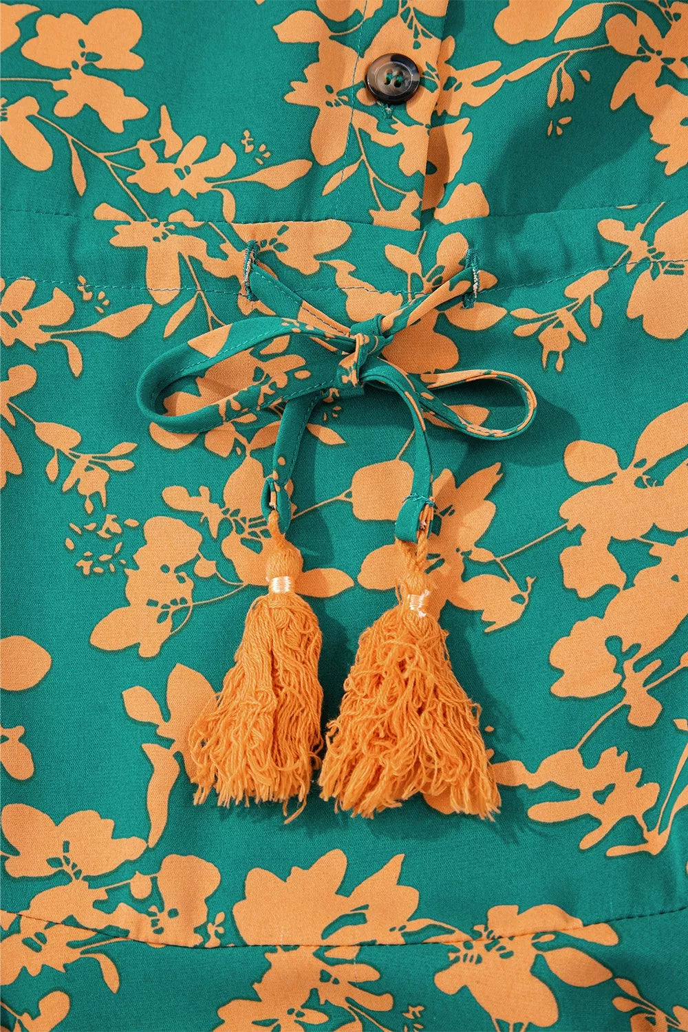 Printed Ruffled Hem Button Front Dress