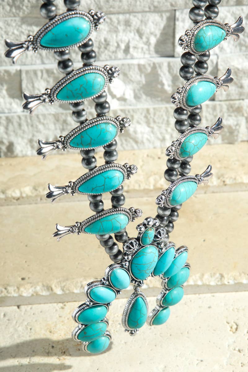 Squash Blossom Necklace: Turquoise(SBTQ) / OS
