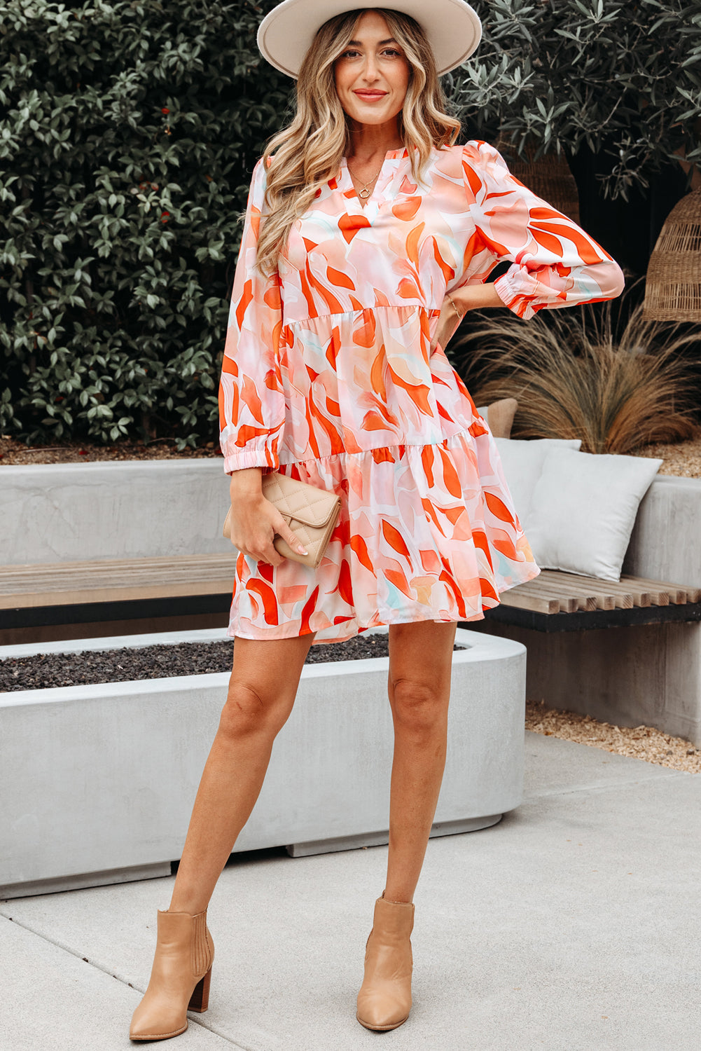 Sierra Print Long Sleeve Dress