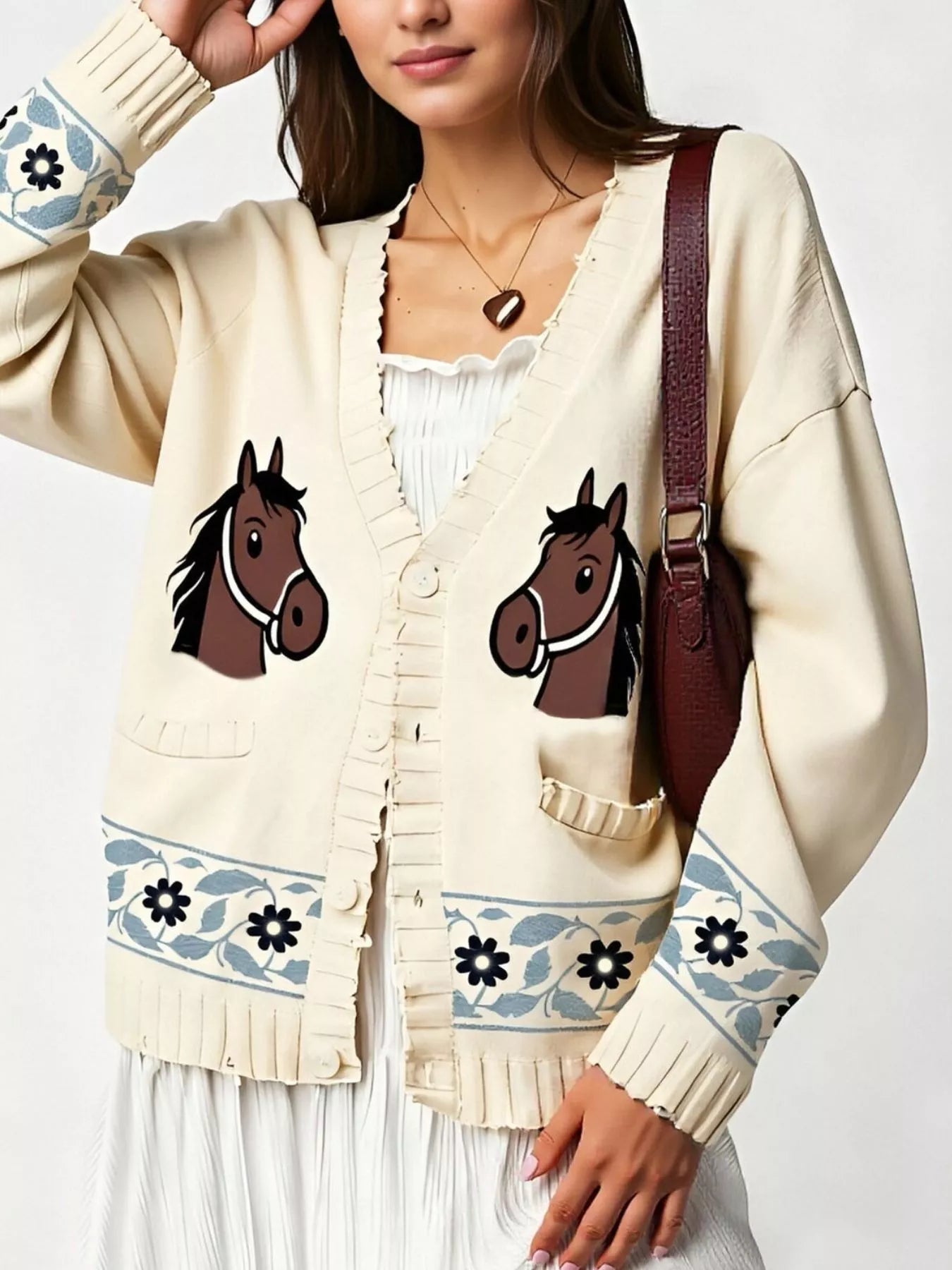 Horse Button Down Cardigan