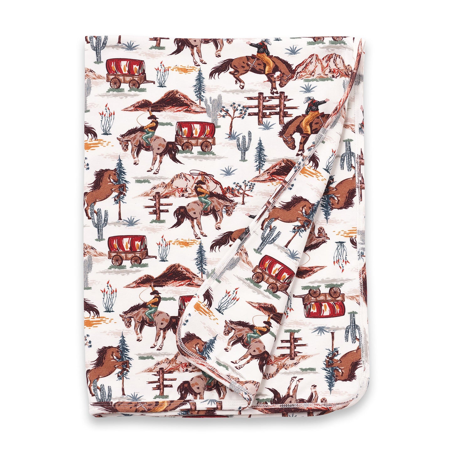 Cowboy Western Spirit Baby Boy Bamboo Stroller Blanket