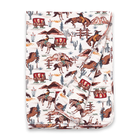Cowboy Western Spirit Baby Boy Bamboo Stroller Blanket