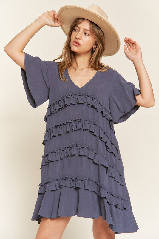 Jade By Jane Tiered Ruffle Mini Dress - PLUS
