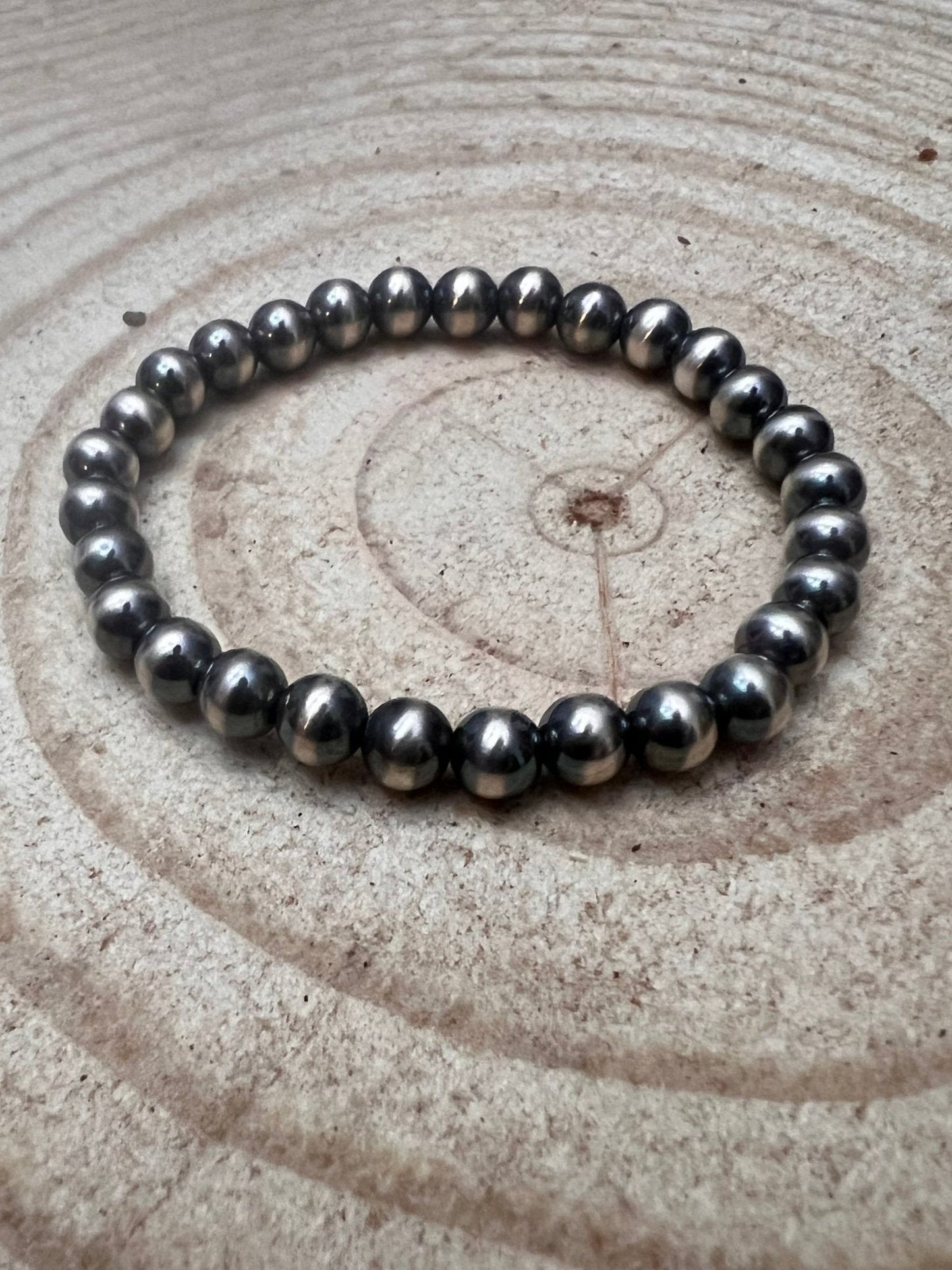 6mm - Sterling Pearl Stretch Bracelet