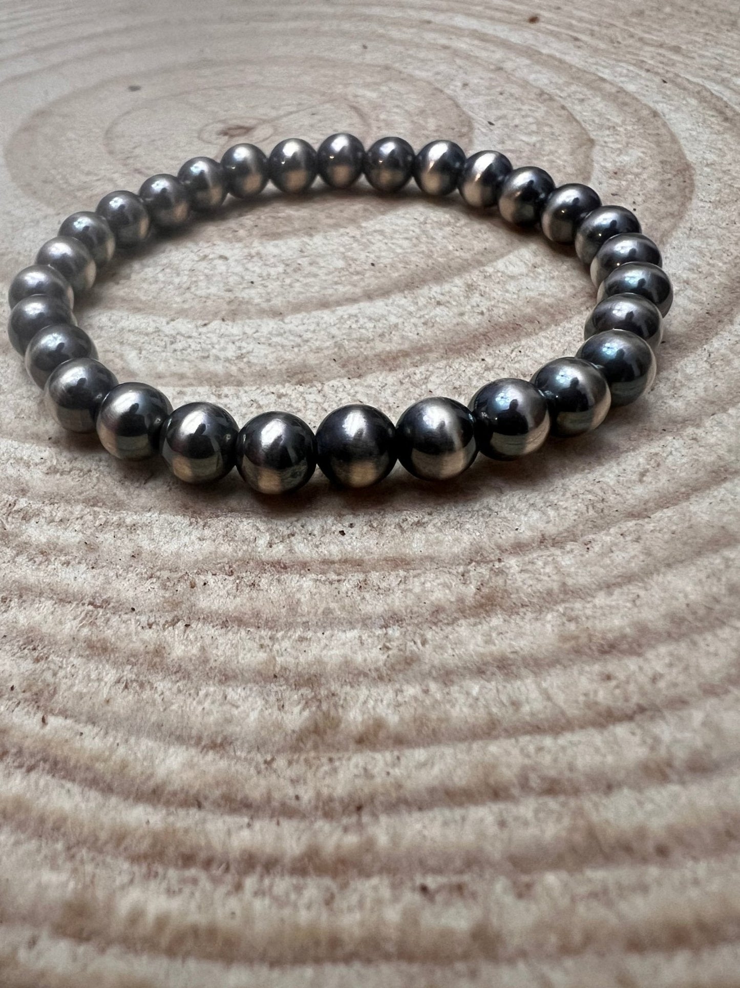 6mm - Sterling Pearl Stretch Bracelet