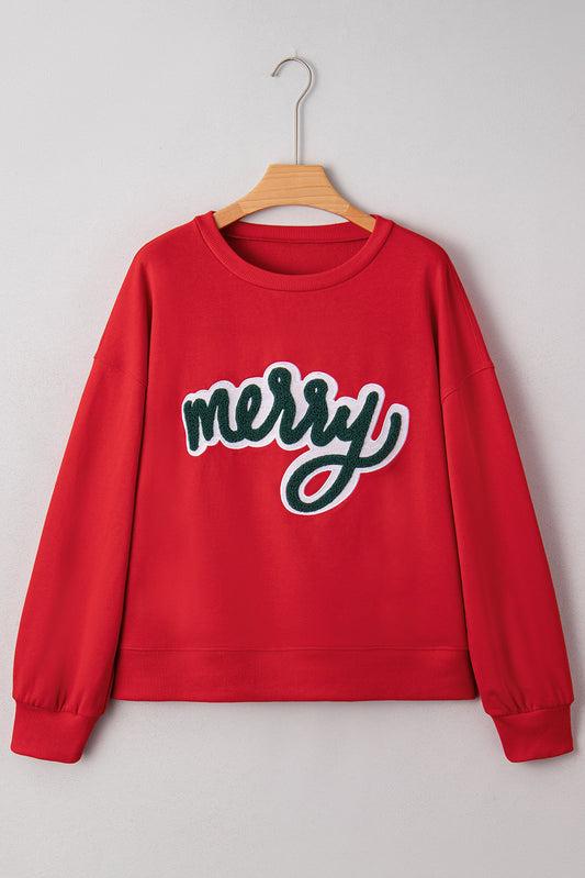 Fiery Red merry Holiday Christmas Graphic Sweatshirt