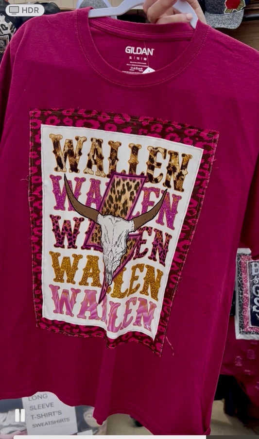 Wallen skull T-shirt fushia