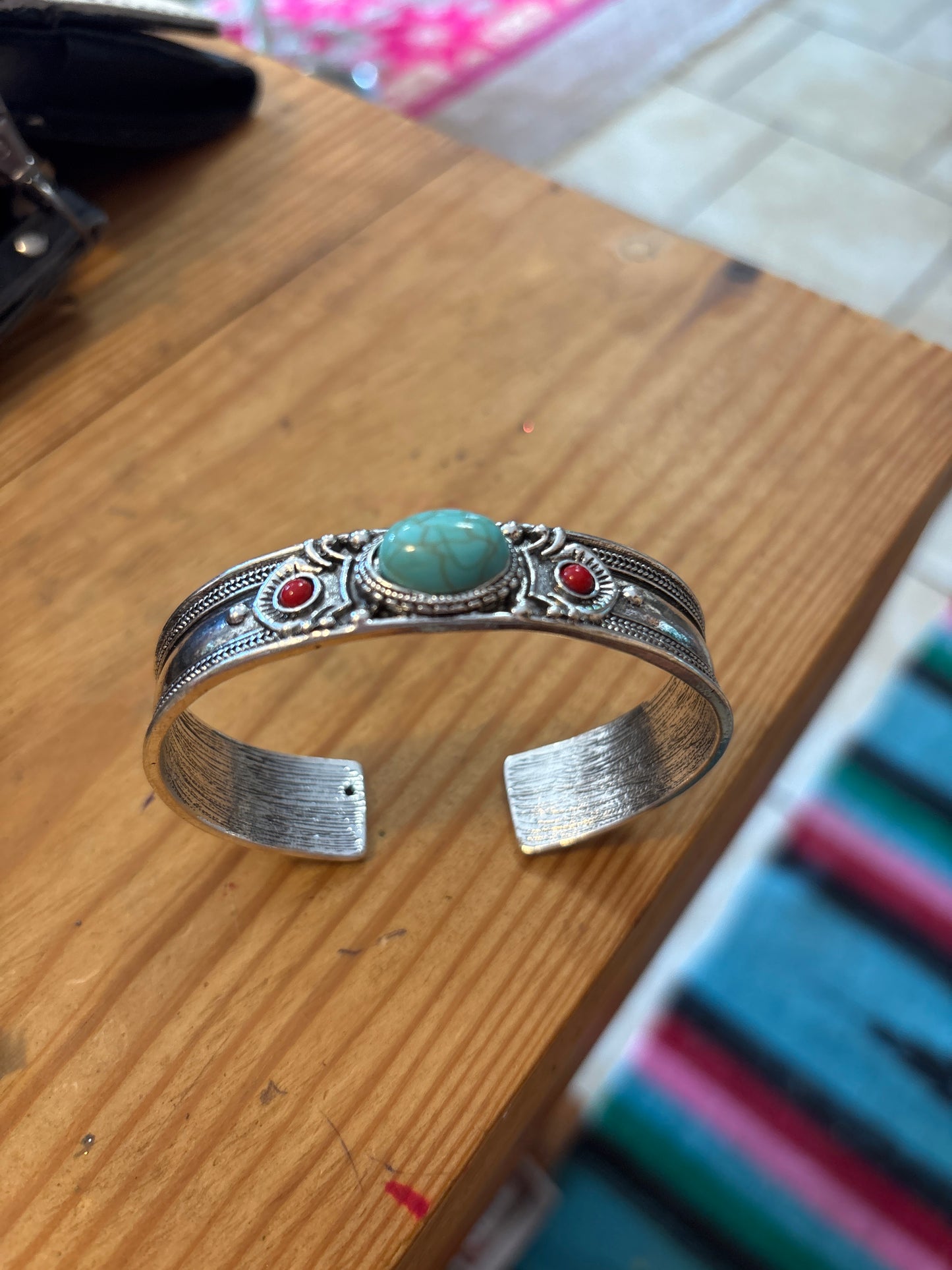 Red & Turquoise Cuff