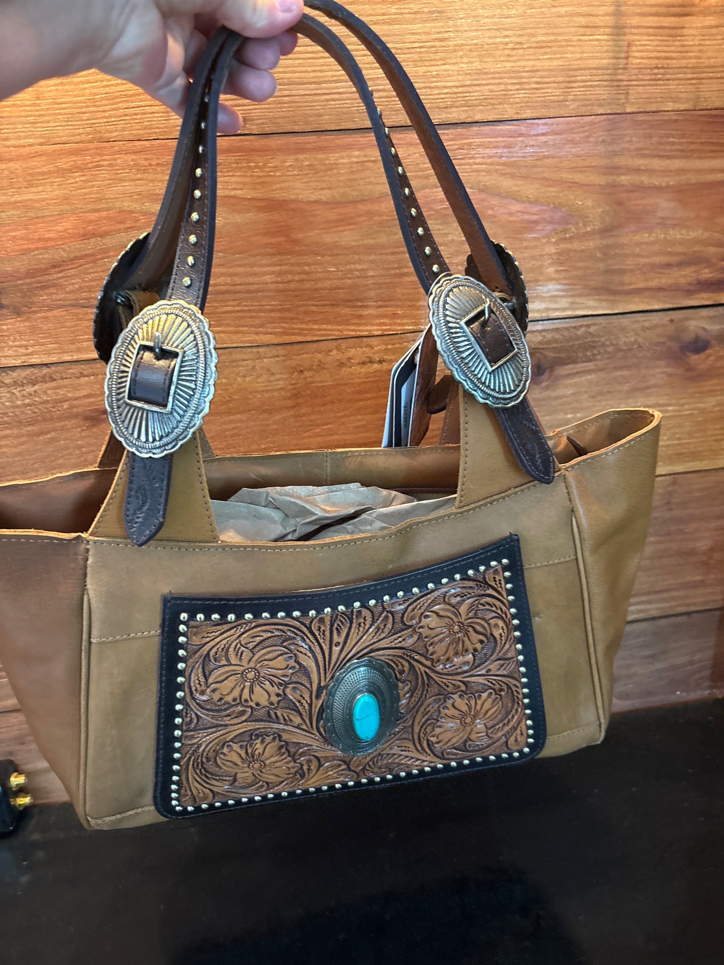 Studded Stone Bag