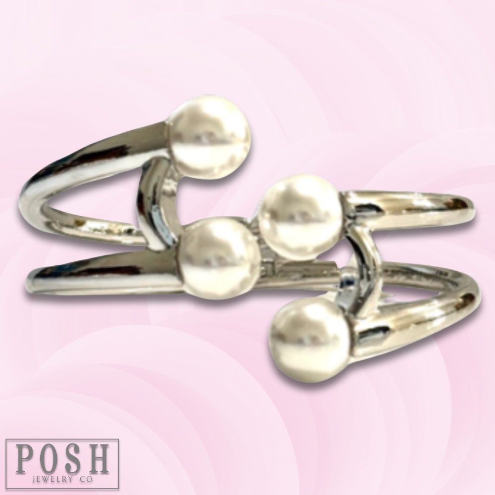 Pearl bead cuff bracelet