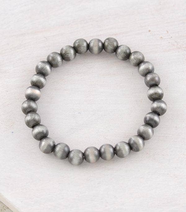 Navajo Pearl Bead Bracelet: Silver