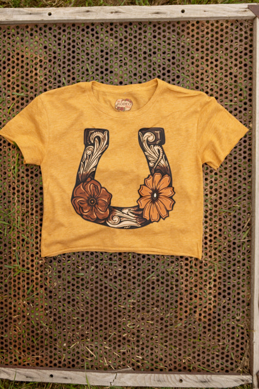Tooled Horseshoe Cut Off Tee