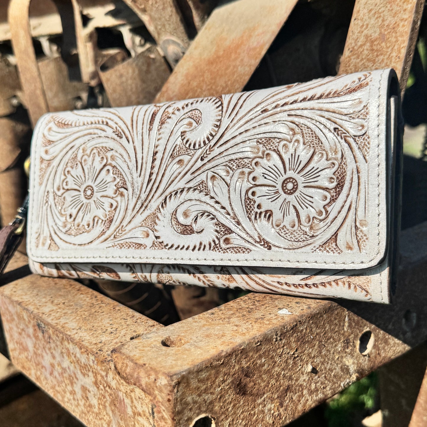 A Cowgirls Promise - western wedding bridal leather barrel speedy bag purse by Double B